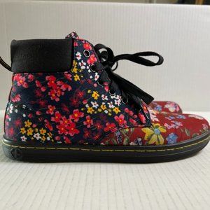 Dr. Martens Maelly Padded Collar Floral Ankle Boots Size 8
